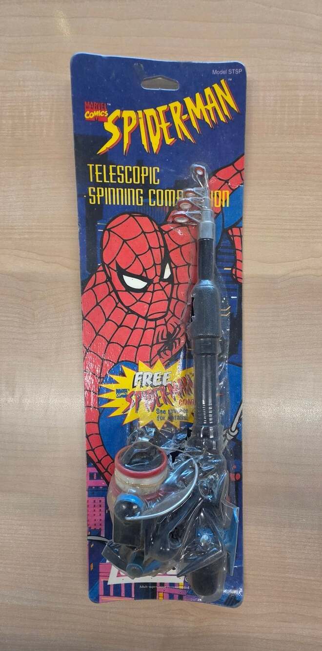 1996 Marvel Comics Zebco Spider-Man Telescopic Spinning Combo Rod Model STSP